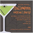 Apple Web Martini Halloween Party Invitation