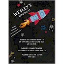 Chalkboard Rocket Birthday Party Invitation