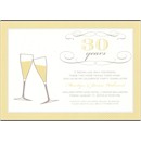 Gold Grey Champagne Toast Anniversary Invitation
