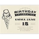 Ice Cream Cone Birthday Party Invitation