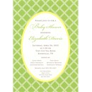 Leaf Lattice Green Baby Shower Invitation