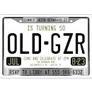 License Plate Suite B Party Invitation