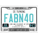 License Plate Suite D Party Invitation