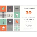 Party Blocks in Mango Birthday Party Invitation