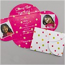 Polka Dot Party in Fuchsia Party Invitation