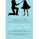 The Proposal in Blue Engagement Party Invitation