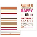 Typography Stripes Birthday Party Invitation