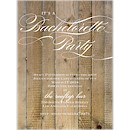 Vintage Woodgrain Love Bachelorette Party Invite