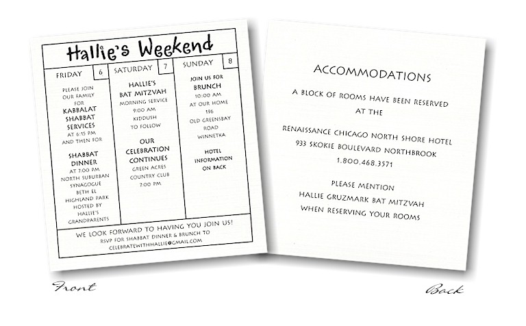 Bright White Linen Weekend/Accommodation Card