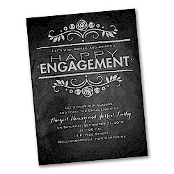 Chalkboard News Engagement Party Invitation