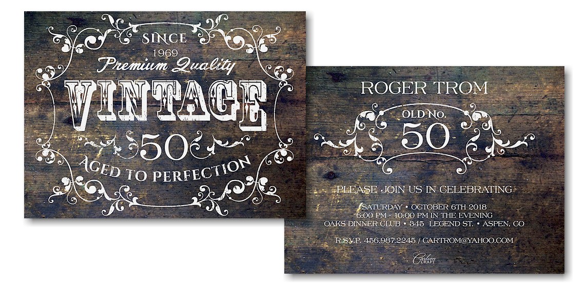 Aged to Perfection Birthday Party Invitation
