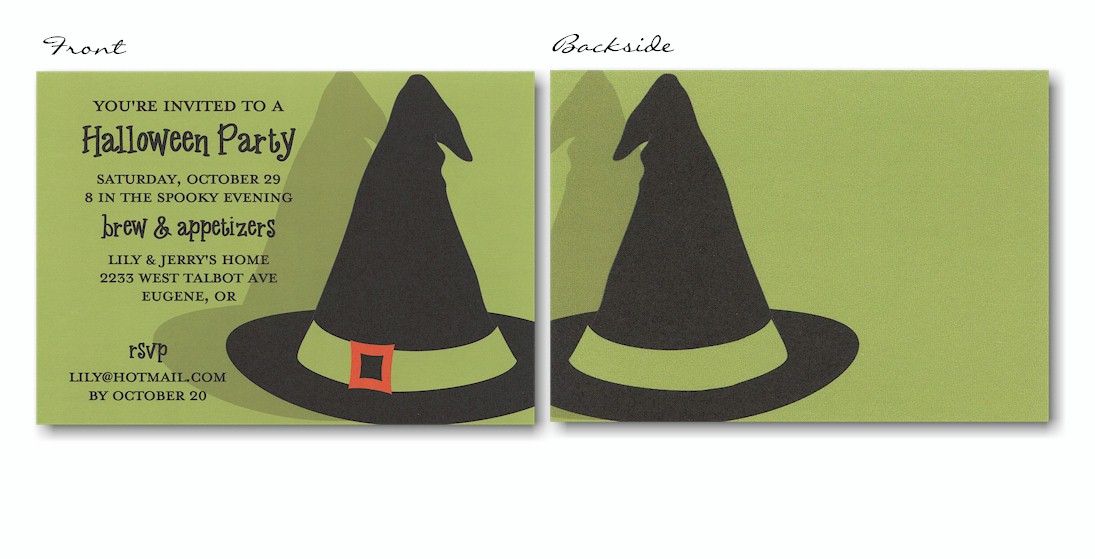 Bewitched Hat Halloween Party Invitation