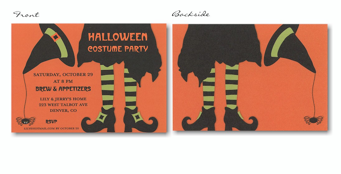 Bewitched Spider Hat Halloween Party Invitation