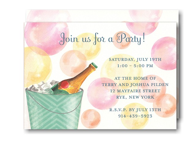 Champagne Bubbles Party Invitation