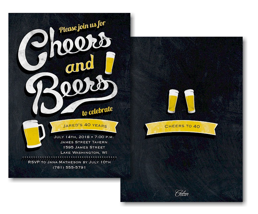 Cheers and Beers Birthday Party Invitation