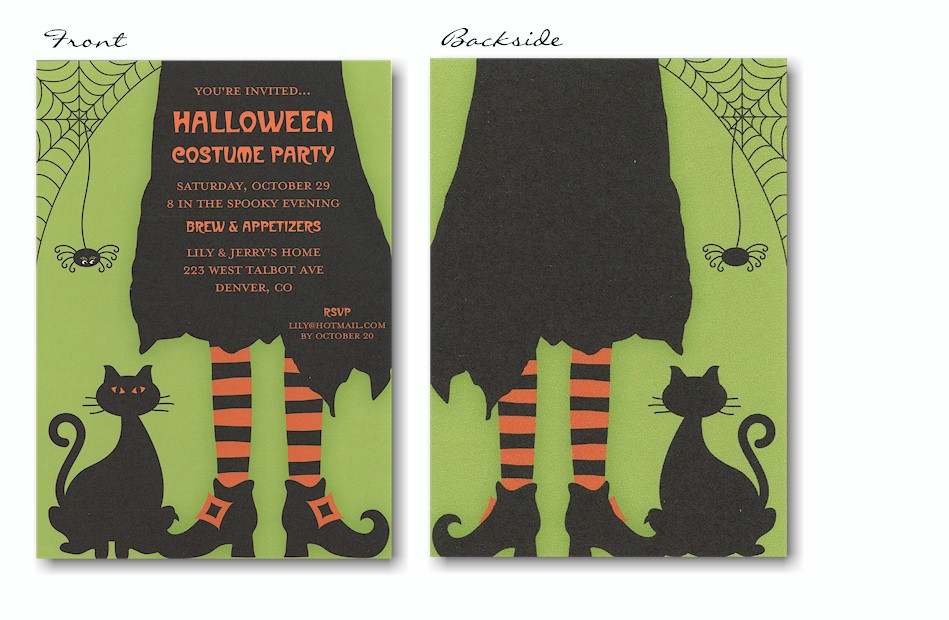 Cosmic Creeper is Bewitched Halloween Invitation