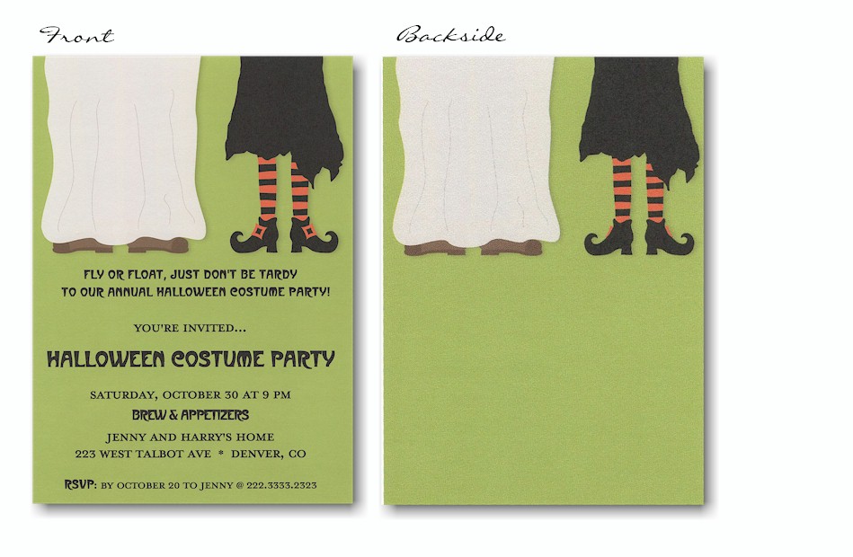 Float or Fly Costume Pair Halloween Invitation
