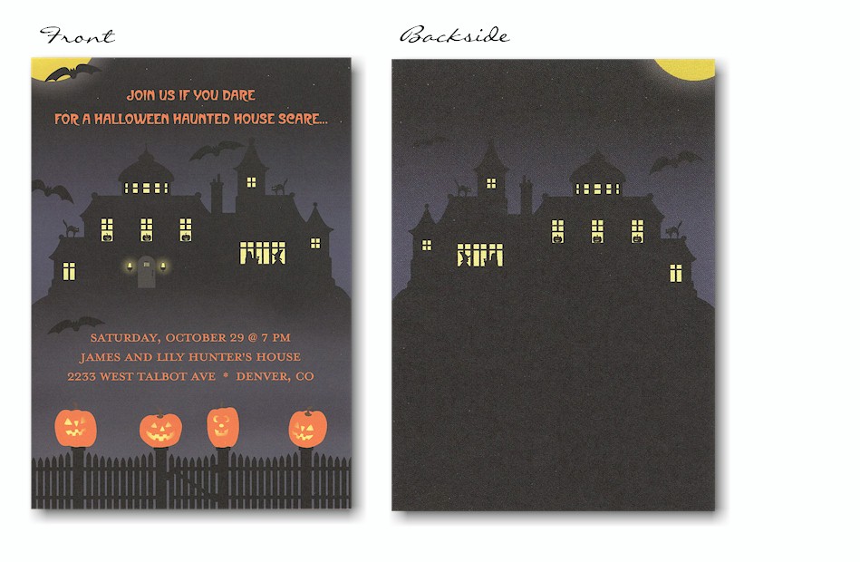 Frightful House Jack-o-Lantern Halloween Invite