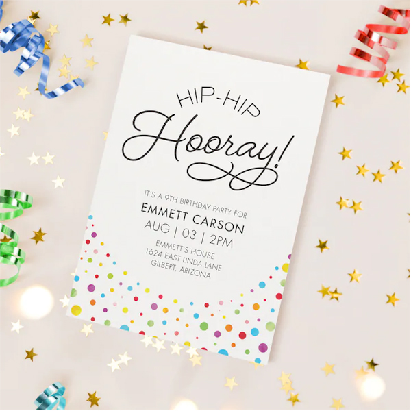 Hip Dots Birthday Party Invitation