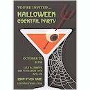 Creepy Orange Martini Halloween Party Invitation