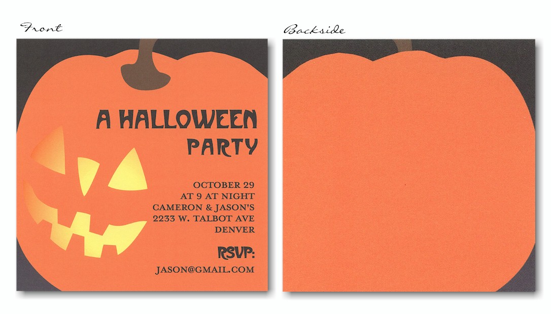 Jack-o-Lantern Halloween Party Invitation