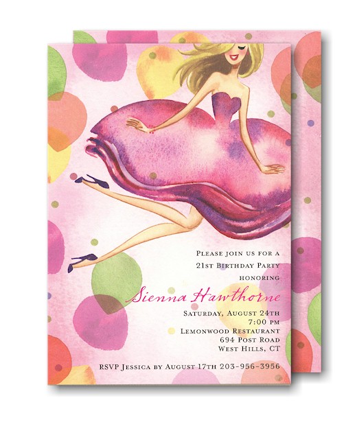Jumping Party Girl Blonde Party Invitation