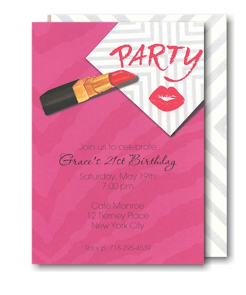 Kiss and Tell Birthday Party Invitation