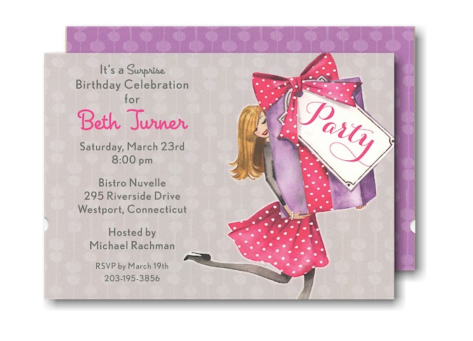Pretty Party Box Blonde Party Invitation