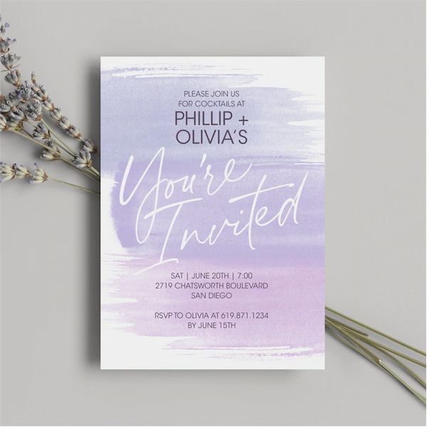 Shades of Lavender Cocktail Party Invitation