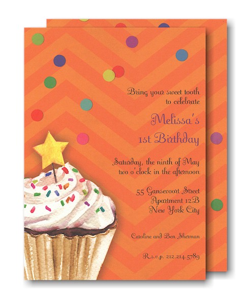 Sprinkles & Confetti in Orange Party Invitation