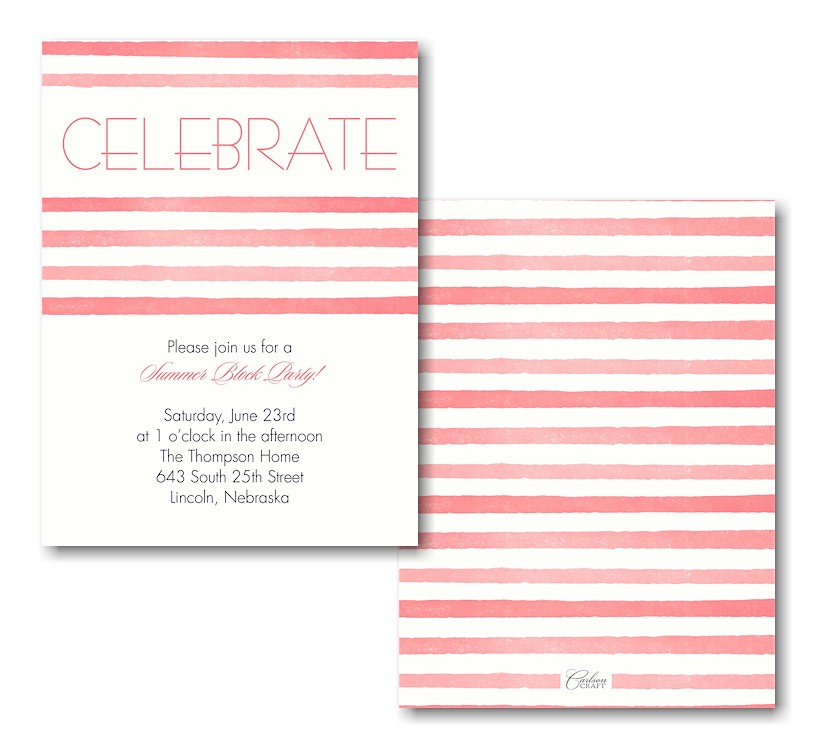 Striped Style Party Invitation