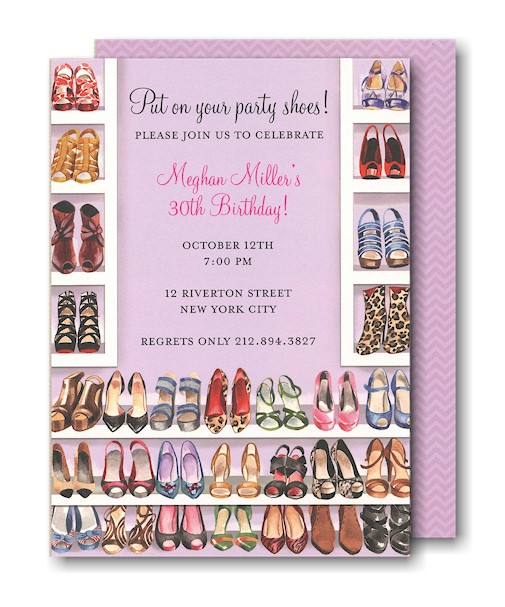 Stylish Shoe Closet Party Invitation