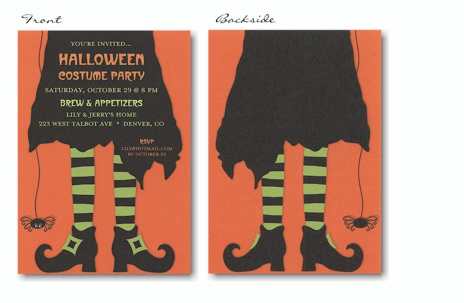 Witch's Dress Halloween Party Invitation
